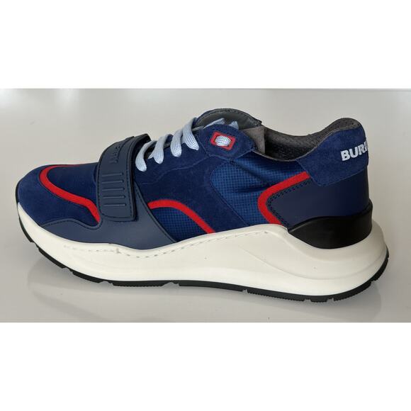 NIB Burberry Ramsey Men\'s Oceanic Blue Sneakers 11 US (44 Eu) 8045534 Italy